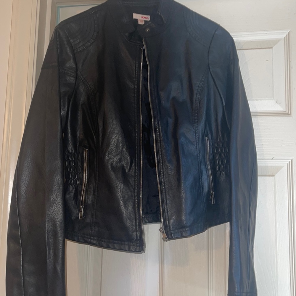 Bongo black leather jacket